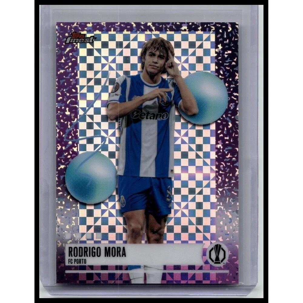 2025-26 Finest UEFA Rodrigo Mora Purple Checkerboard Refractor #/99 Dragons